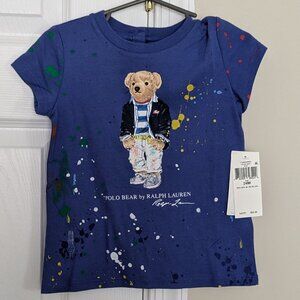 NWT Polo by Ralph Lauren Paint Splatter Cotton Jersey T-Shirt Size 24m